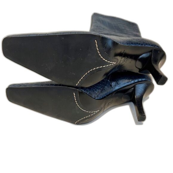 Antonio Melani Blue Croc Leather Boots - Size 7.5 - Picture 2 of 5